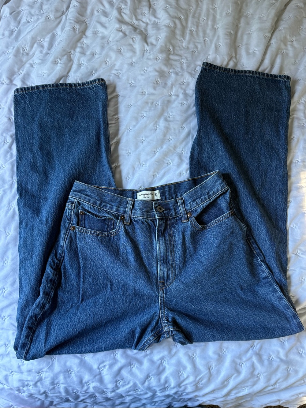 Abercrombie & Fitch Dark Blue Straight-Leg Jeans